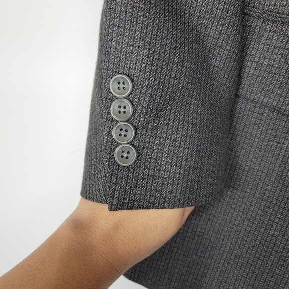 Geoffrey Beene Men's Textured Gray Black Brown Blazer 2 Button Size 42R - Picture 4 of 10
